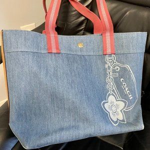 Large Coach Denim Tote